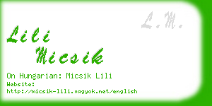 lili micsik business card